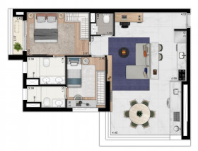 Apartamento com 2 Quartos à Venda, 77 m² em Santo Amaro - São Paulo