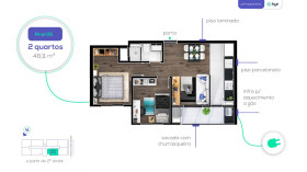 Apartamento com 2 Quartos à Venda, 49 m² em Capão Raso - Curitiba