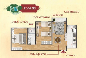 Apartamento com 2 Quartos à Venda, 51 m² em Jardim Itália - Vinhedo