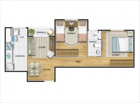 Apartamento com 2 Quartos à Venda, 57 m² em Nova América - Piracicaba
