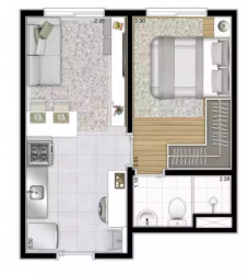 Apartamento com 2 Quartos à Venda, 31 m² em Bom Retiro - São Paulo