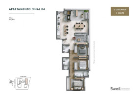 Apartamento com 3 Quartos à Venda, 114 m² em água Verde - Curitiba
