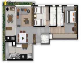 Apartamento com 2 Quartos à Venda, 90 m² em Cidade Monções - São Paulo