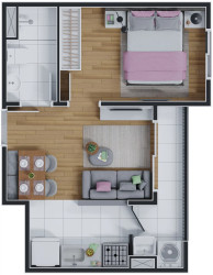Apartamento com 1 Quarto à Venda, 29 m² em Jaguaribe - Osasco