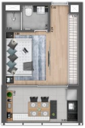 Apartamento com 1 Quarto à Venda, 37 m² em Jardim América - São Paulo