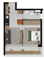 Apartamento com 1 Quarto à Venda, 38 m² em Moema - São Paulo
