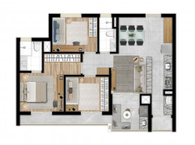 Apartamento com 3 Quartos à Venda, 87 m² em Granja Viana - Cotia