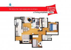 Apartamento com 3 Quartos à Venda, 69 m² em São Bernardo - Campinas