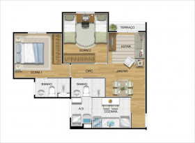 Apartamento com 2 Quartos à Venda, 57 m² em Nova América - Piracicaba