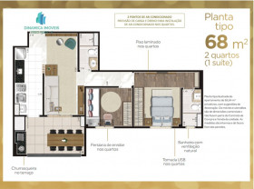 Apartamento com 2 Quartos à Venda, 68 m² em Taquaral - Campinas