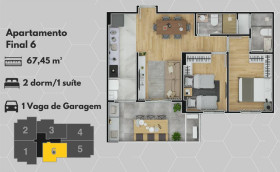 Apartamento com 1 Quarto à Venda, 67 m² em Mirim - Praia Grande