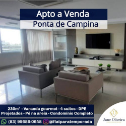 Apartamento com 5 Quartos à Venda, 230 m² em Ponta De Campina - Cabedelo
