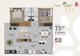 Apartamento com 2 Quartos à Venda, 73 m² em Canto Do Forte - Praia Grande