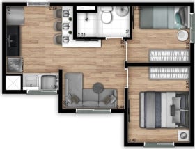 Apartamento com 2 Quartos à Venda, 32 m² em Jardim Da Pedreira - São Paulo