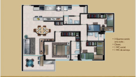 Apartamento com 3 Quartos à Venda, 107 m²