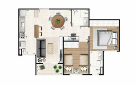 Apartamento com 2 Quartos à Venda, 57 m² em Parque Residencial João Luiz - Hortolândia