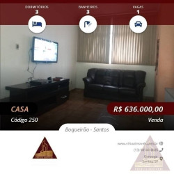 Casa com 3 Quartos à Venda, 94 m² em Boqueirão - Santos