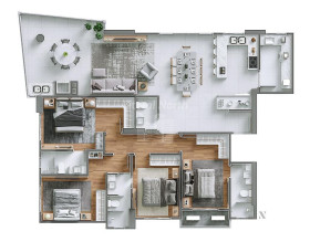 Apartamento com 3 Quartos à Venda, 122 m² em Centro - Balneário Camboriú