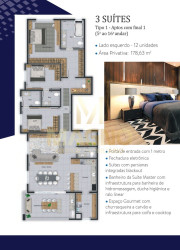 Apartamento com 3 Quartos à Venda, 178 m² em Coqueiral - Cascavel