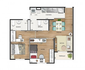 Apartamento com 2 Quartos à Venda, 73 m² em Parque Nova Veneza - Sumaré