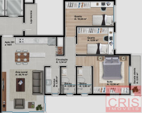 Apartamento com 2 Quartos à Venda, 74 m² em Universitario - Bento Gonçalves