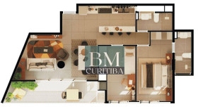 Apartamento com 2 Quartos à Venda, 74 m²em água Verde - Curitiba