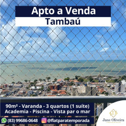 Apartamento com 3 Quartos à Venda, 90 m² em Tambaú - João Pessoa