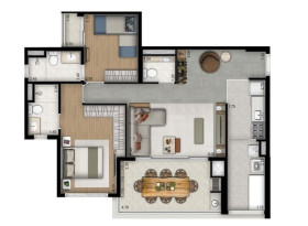 Apartamento com 3 Quartos para Alugar ou Temporada, 88 m² em Vila Leopoldina - São Paulo