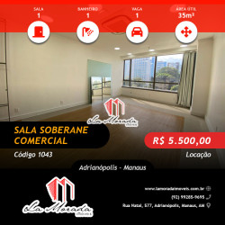 Sala Comercial para Alugar, 35 m² em Adrianópolis - Manaus