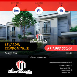 Casa de Condomínio com 3 Quartos à Venda, 144 m² em Flores - Manaus
