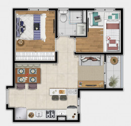 Apartamento com 2 Quartos à Venda, 40 m² em Jardim Las Vegas - Guarulhos