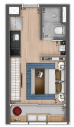 Apartamento com 1 Quarto à Venda, 37 m² em Jardim América - São Paulo