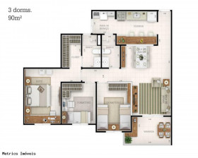 Imóvel com 3 Quartos à Venda, 90 m² em Ponte São João - Jundiaí