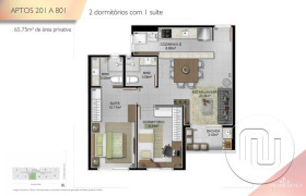 Apartamento com 2 Quartos à Venda, 64 m² em Estreito - Florianópolis