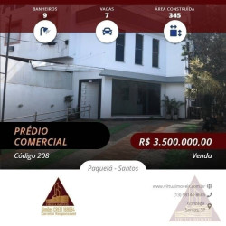 Imóvel Comercial à Venda, 345 m² em Paquetá - Santos