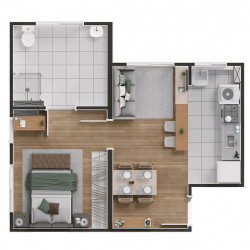 Apartamento com 1 Quarto à Venda, 42 m² em Jardim Ibirapuera - Campinas