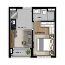 Apartamento com 1 Quarto à Venda, 28 m² em Vila Prudente - São Paulo