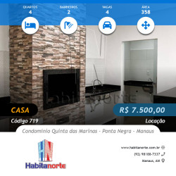Casa com 4 Quartos para Alugar, 358 m² em Ponta Negra - Manaus