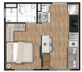 Apartamento com 1 Quarto à Venda, 24 m² em Vila Das Belezas - São Paulo