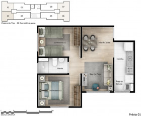 Apartamento com 2 Quartos à Venda, 44 m² em Interlagos - São Paulo