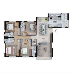 Apartamento com 4 Quartos à Venda, 221 m² em Centro - Balneário Camboriú