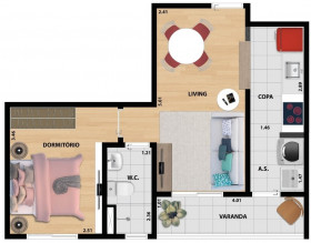 Apartamento com 2 Quartos à Venda, 49 m² em Vila Nova Manchester - São Paulo