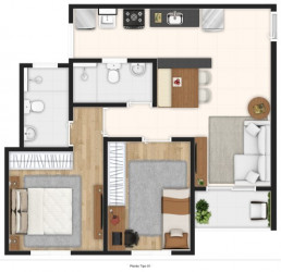 Apartamento com 2 Quartos à Venda, 51 m² em Vila Aparecida - Itapevi
