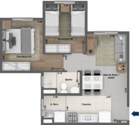 Apartamento com 2 Quartos à Venda, 35 m² em Cidade Nova São Miguel - São Paulo