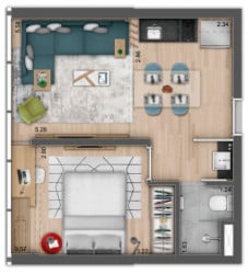 Apartamento com 1 Quarto à Venda, 37 m² em Jardim América - São Paulo