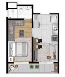 Apartamento com 1 Quarto à Venda, 34 m² em Vila Romana - São Paulo