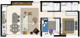 Apartamento com 1 Quarto à Venda, 38 m² em Brooklin - São Paulo