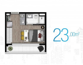 Apartamento com 2 Quartos à Venda, 55 m² em Centro - São Paulo