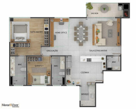 Apartamento com 3 Quartos à Venda, 103 m² em Centro - São José Dos Pinhais