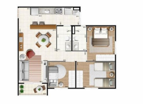 Apartamento com 2 Quartos à Venda, 57 m² em Parque Residencial João Luiz - Hortolândia